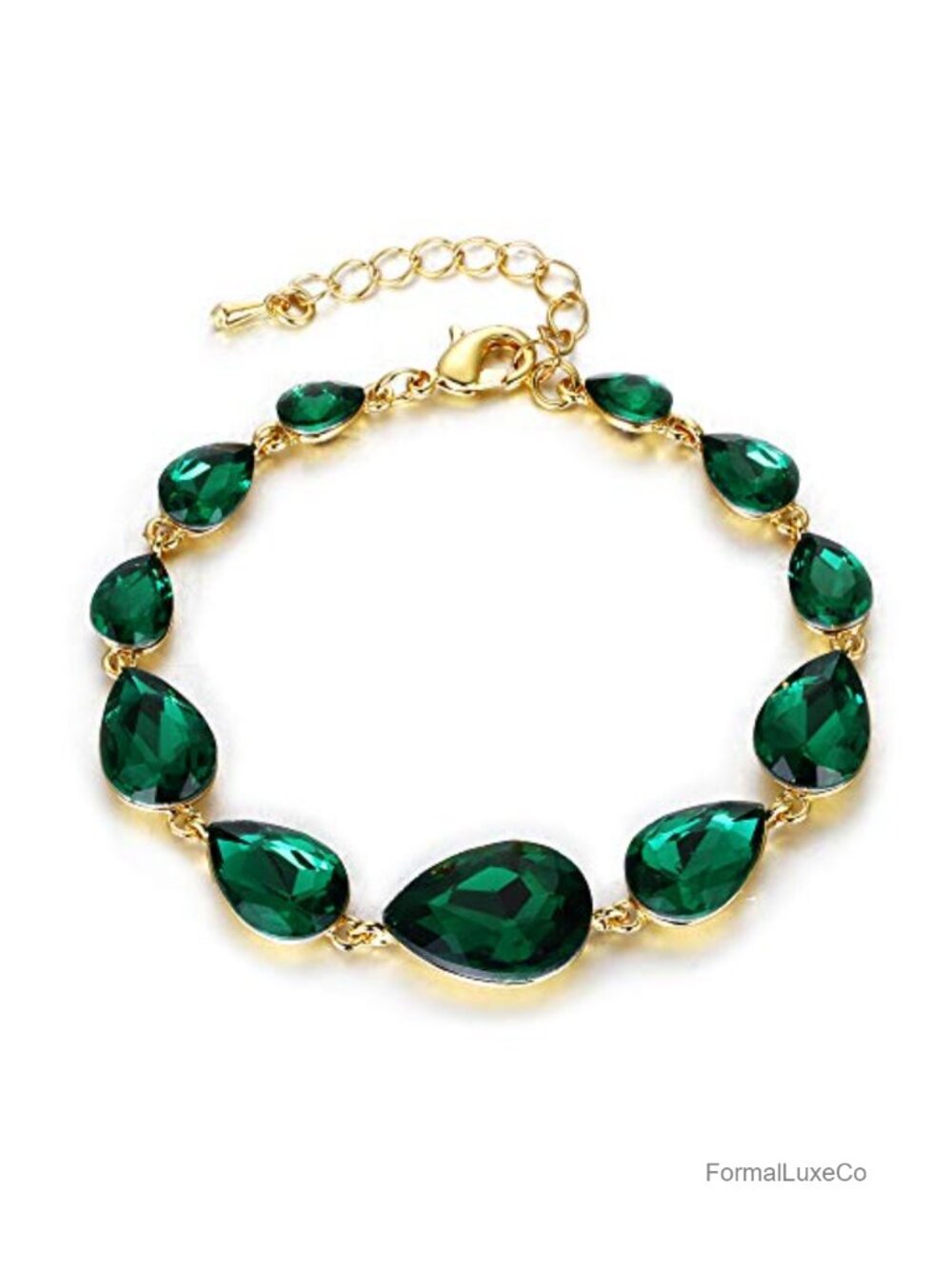 Crystal Teardrop Stretch Bracelet Adjustable Wedding Bridal Jewelry